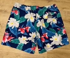 Floral Sundek M Beach Swim Board Shorts Trunks Bathing Suit Pockets Size M