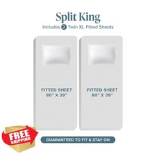 Bare Home Flannel Sheet Set Split King Heathered Light Grey Cotton