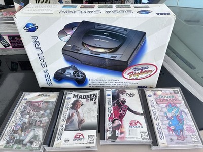 Sega Saturn - System Console Complete - Boxed 1 Controller + Cords and 4 games 