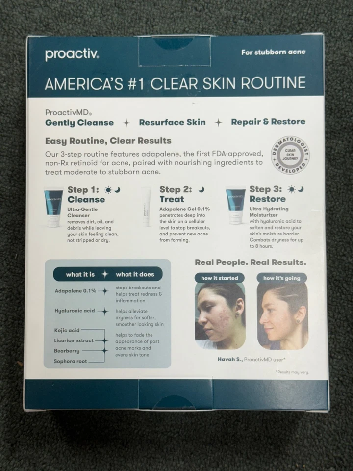 Proactiv MD 3 Step Stubborn Acne Routine Treatment Kit 30 Day  Supply adapalene - Image 2 of 3