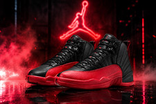 MEN Jordan 12 Retro Flu Game CT8013-002 Black...