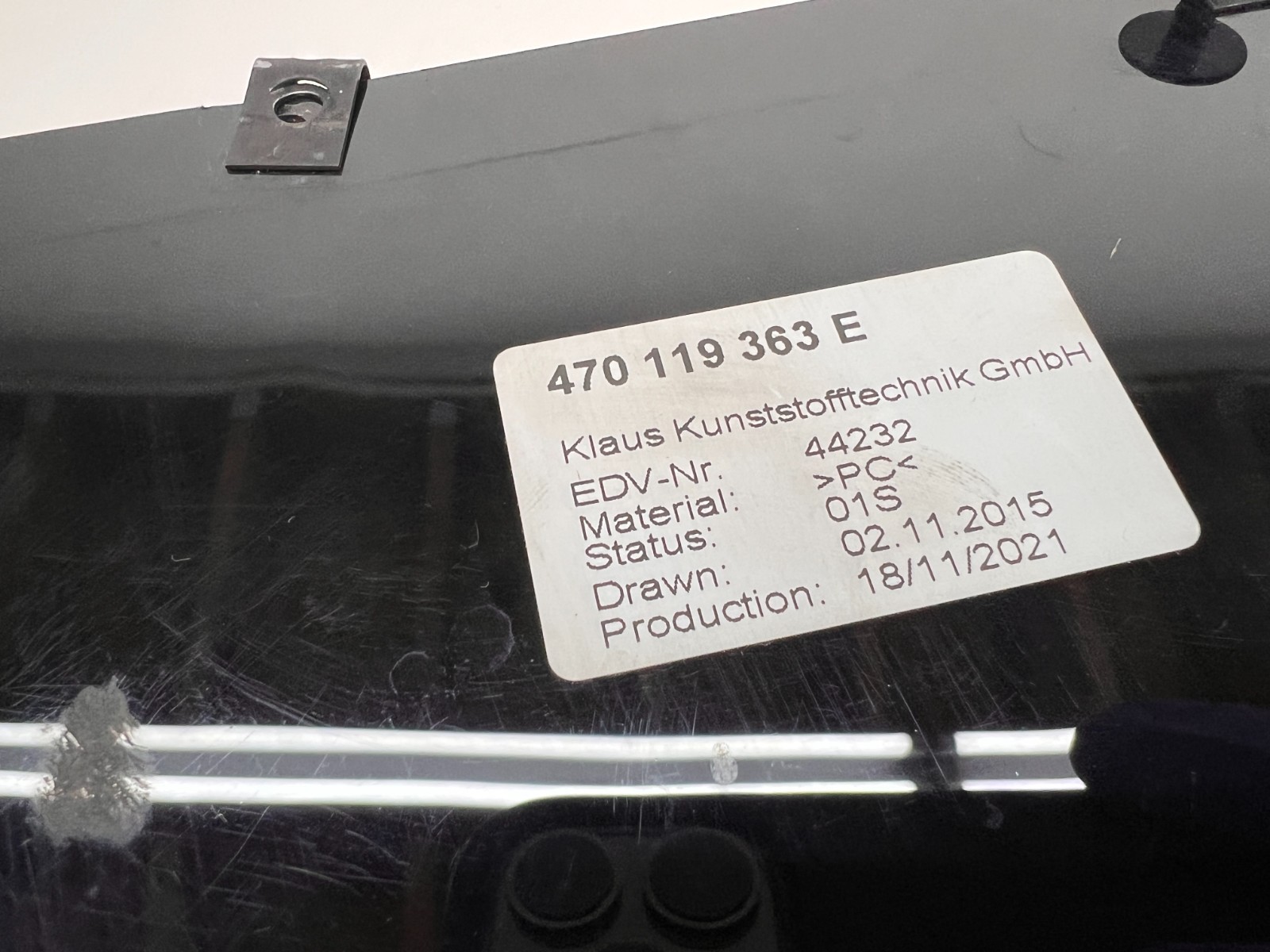 LAMBORGHINI AVENTADOR LP740 750 DRIVER LEFT REAR QUARTER AIR DUCT OEM 470119363E