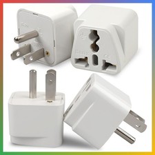 4 Pack Universal Adapter, Europe to US Plug Travel Adapters White