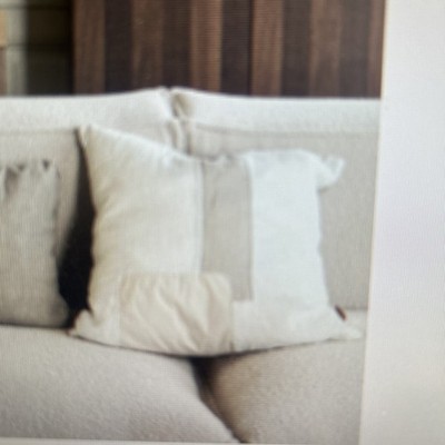 FERM Living  ''Part'' Patchwork Pillow Cover Beige Natural Linen - NEW