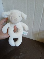 Jellycat Bashful Lamb Ring Rattle Embroidered Eye Plush Soft Toy 18cm Tall A595