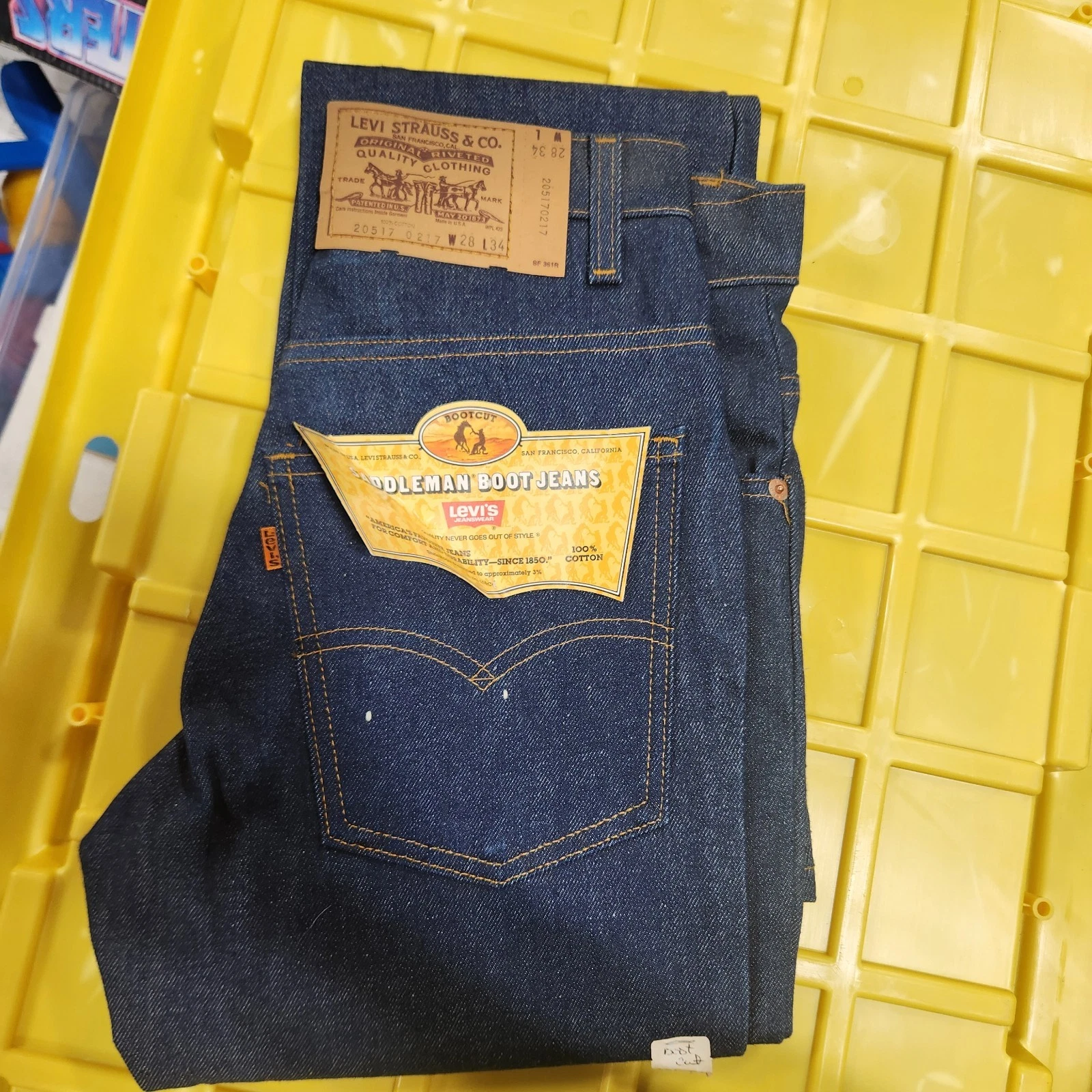 Vtg Levi’s 70's?517 Orange Tab 28x34 Saddleman Bootcut Deadstock Made In USA D5