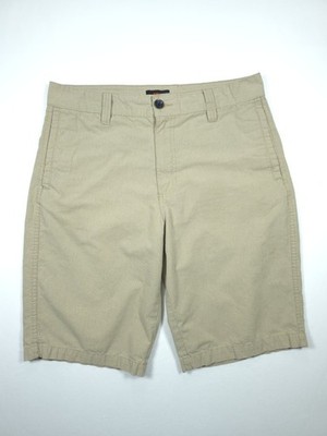 Amplify Men's Khaki Pinstripe Chino Shorts Size 32 (Measures 34) Flat Front Tan