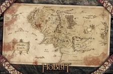 Lord of the Rings the Hobbit Middle Earth Map Poster 34x22 FREE SHIPPING