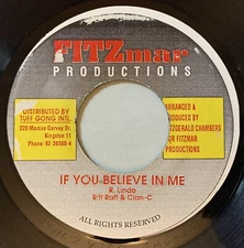 Riff Raff & Clan C - If You Believe In Me 45 Fitzmar Reggae Lovers Rock Digi VG