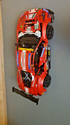 (Black)  Wall Mount Display Hanger for  Lego Technic: Ferrari 488 GTE (42125)