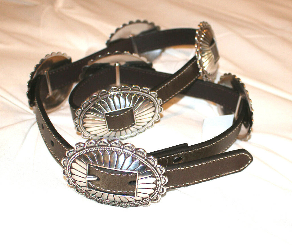 Nocona Womens Belt Large 36 x in Sunburst Leather Silver