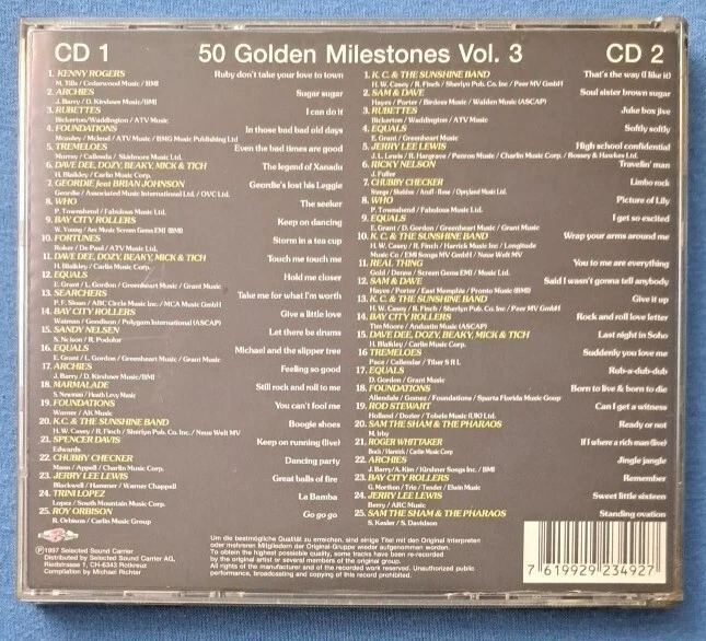 2-CD Box: 50 Golden Milestones Vol.3: Rod Stewart, Kenny Rogers  uvm... - Bild 2 von 4
