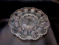 Vintage Anchor Hocking Indiana Clear Glass Deviled Egg Shellfish Platter Tray