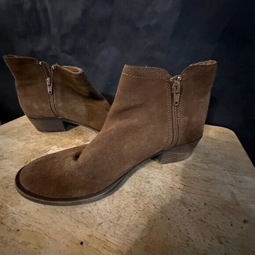 Botines Kensie Marrón Gamuza Talla 6.5 Zapatos Planos Tobillo Usados en Excelente Condición - Imagen 6 de 10