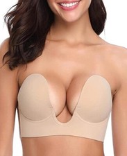 Fullness Backless Strapless Self Adhesive Push-Up V-Bra cup size ( C )