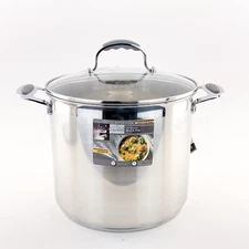 David Burke Elements Heavy Gauge Stainless Steel 8-QT Stockpot New