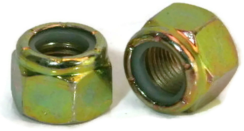ALBANY COUNTY FASTENERS Yellow Zinc Plated Grade 8 Steel Nylon Insert Lock Nuts - 1/4"-20 to 1-1/2"-6