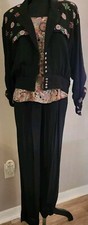 Vtg 80-90s Platinum Dorothy Schoelen 5 pc Outfit Jacket, 2 Shells, Shorts/Pants