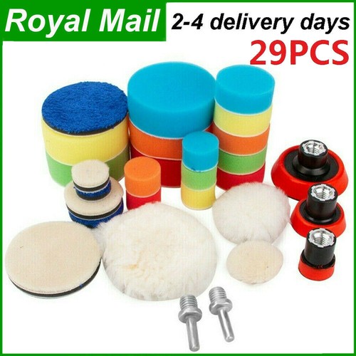 29x Polierpad Poliermop für Auto Rad Puffer Polierset Bohreraufsatz