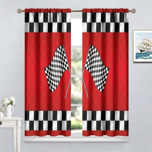 Durable Blackout Racing Vehicle Curtains - Perfect for Boys' Rooms, 2 Panel Set - 第 6/9 張圖片