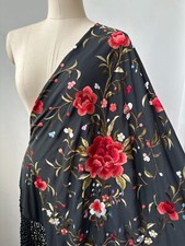 New Large FLAMENCO Shawl, piano shawl, manton de manila,                 
