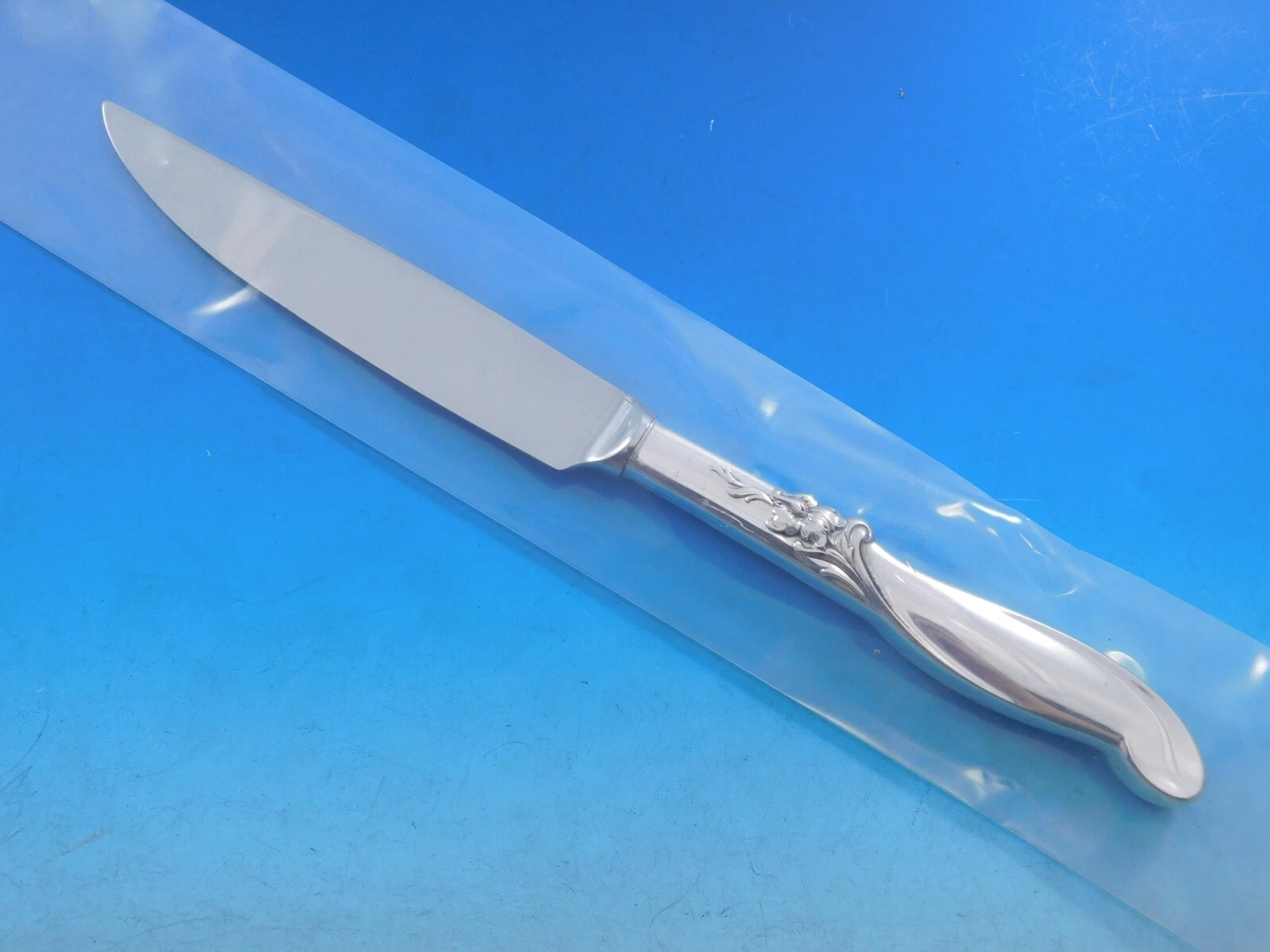 Silver Melody by International Sterling Silver Steak Knife Serrated Custom 9 1/4