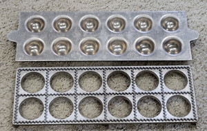 Berarducci Ravioli Form Press 500 RF - 12 Hole, Cast Aluminum, McKeesport, PA