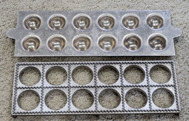 Berarducci Ravioli Form Press 500 RF - 12 Hole, Cast Aluminum, McKeesport, PA