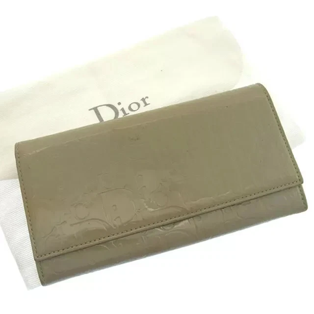 Sac à main portefeuille Dior portefeuille long trotteur gris femme authentique d'occasion F629