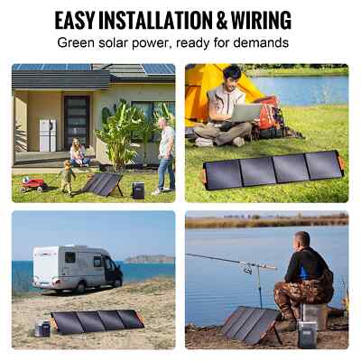 VEVOR Portable Monocrystalline Solar Panel Foldable ETFE Charger Efficiency Pane