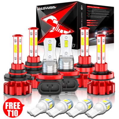 For Toyota Prius 2010-2017 6000K LED Headlight + Fog Light 6x Bulbs Combo Kit