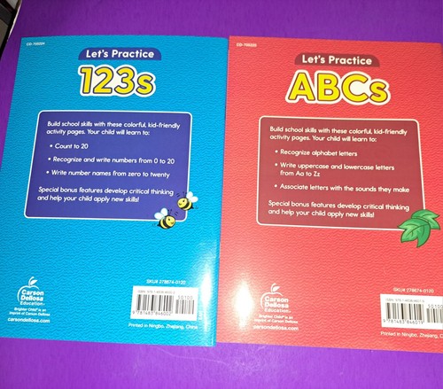 Let's Practice ABC's 123's Educational Workbooks LOT of 2 NEW - Picture 4 of 4