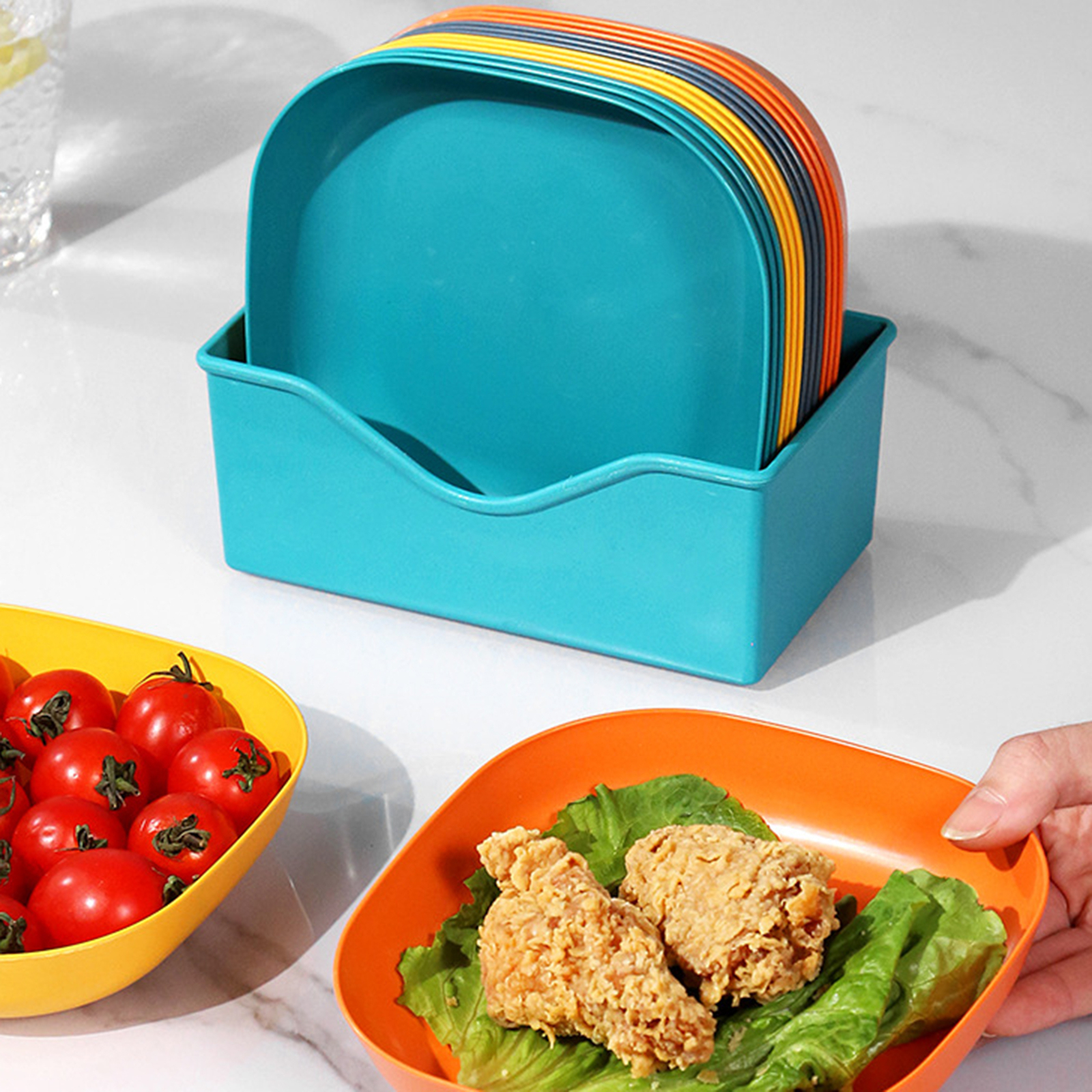12pcs-fruit-dish-solid-color-tableware-table-garbage-appetizer-plate