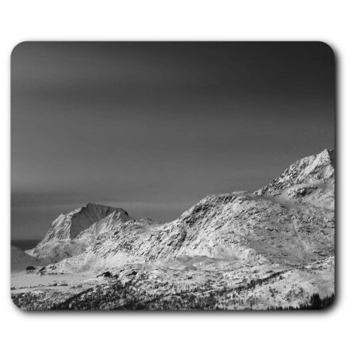 Rechteckige Mausmatte BW - Snowy Mountain Peak Nordlichter #40776 - Bild 1 von 8