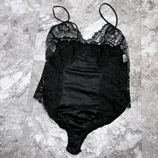 Vintage Undercover Wear Teddy Lingerie Medium Black Lace One Piece