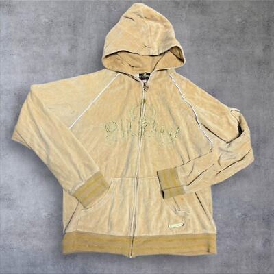 Y2K Old Skool woman s tan full zip hoodie 2xl
