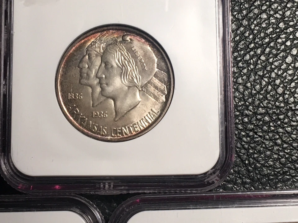 Arkansas commemorative half dollars 1937 PDS 1 Ms66 2 MS65 Nice Original  - Image 2 of 4