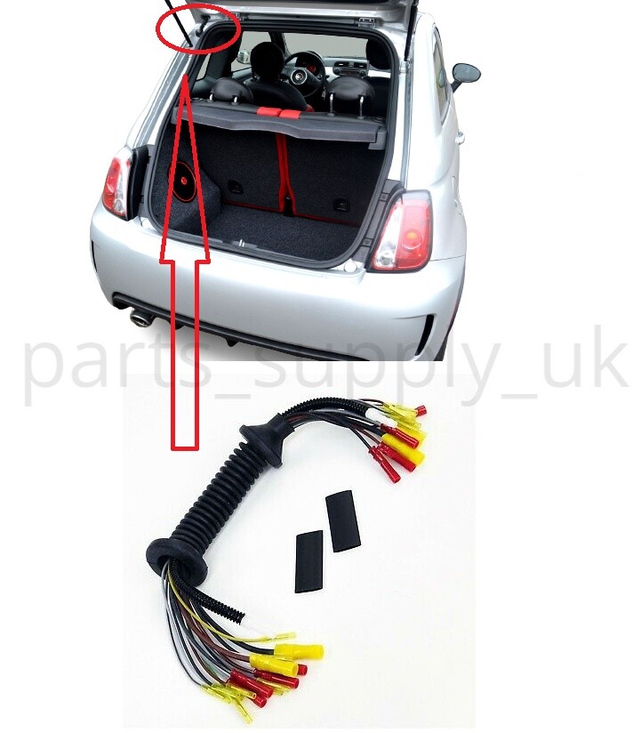 FOR FIAT 500 0715 NEW REPAIR SET CABLE WIRING HARNESS TAILGATE LOOM