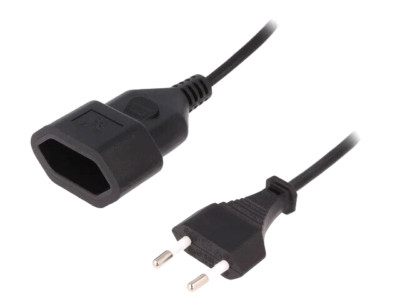 CP122 Extension lead; Sockets: 1; black; 1m 'UK COMPANY SINCE 1983 NIKKO