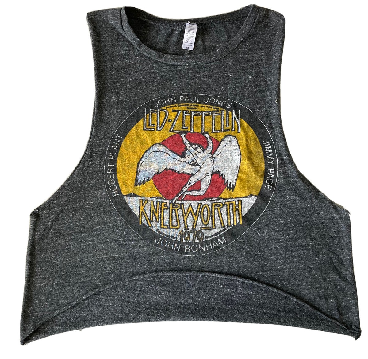 Vintage Led Zeppelin Tank Top Knebworth 1979 Gray M Made In USA | eBay