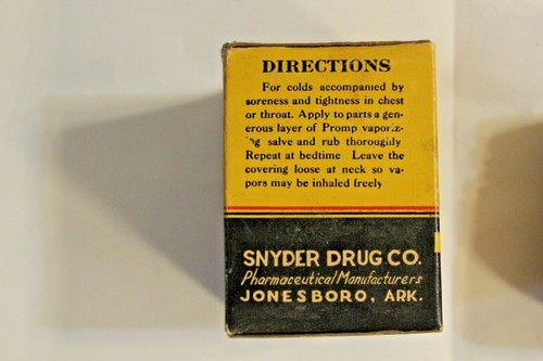 Vintage Cobalt Promp F & P Vaporizing Salve Jar and Original Box Snyder Drug Co - Picture 5 of 8