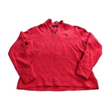 Polo Ralph Lauren 1/4 Zip Mock Neck Cotton Sweater Mens Size S Red