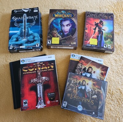 PC Games Lot (5) Fantasy Shadowbane LOTR WoW Conan Spellforce Windows Vintage