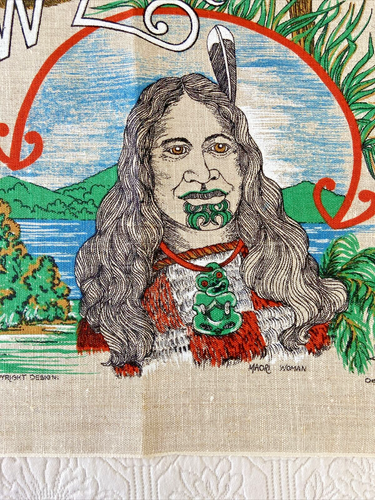Vintage Linen Tea Towel New Zealand Maori Pattern Kitchen Teko Art Kiwi NZ Gift - Picture 10 of 14