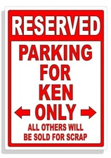 Personalized Parking Sign Wall Decal Metal Sign No Parking Customized for KEN