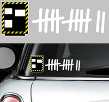 RADAR AUTOMATIQUE BARRES PERMIS BLANC 20 x 6cm AUTOCOLLANT STICKER AUTO (RA062)