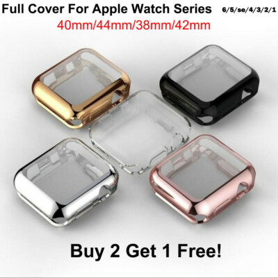 For Apple Watch SE TPU Case Cover Screen Protector iWatch 38/42mm  40/44mm