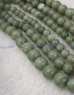 6/8/10/12/14mm Rund Natürliche A Grüne Jasper Edelstein Lose Perlen 15''