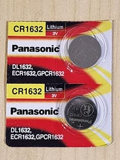 2 x carded CR1632 3v LITHIUM BATTERY CR 1632 CMOS KEY FOBS  EXP. 2032