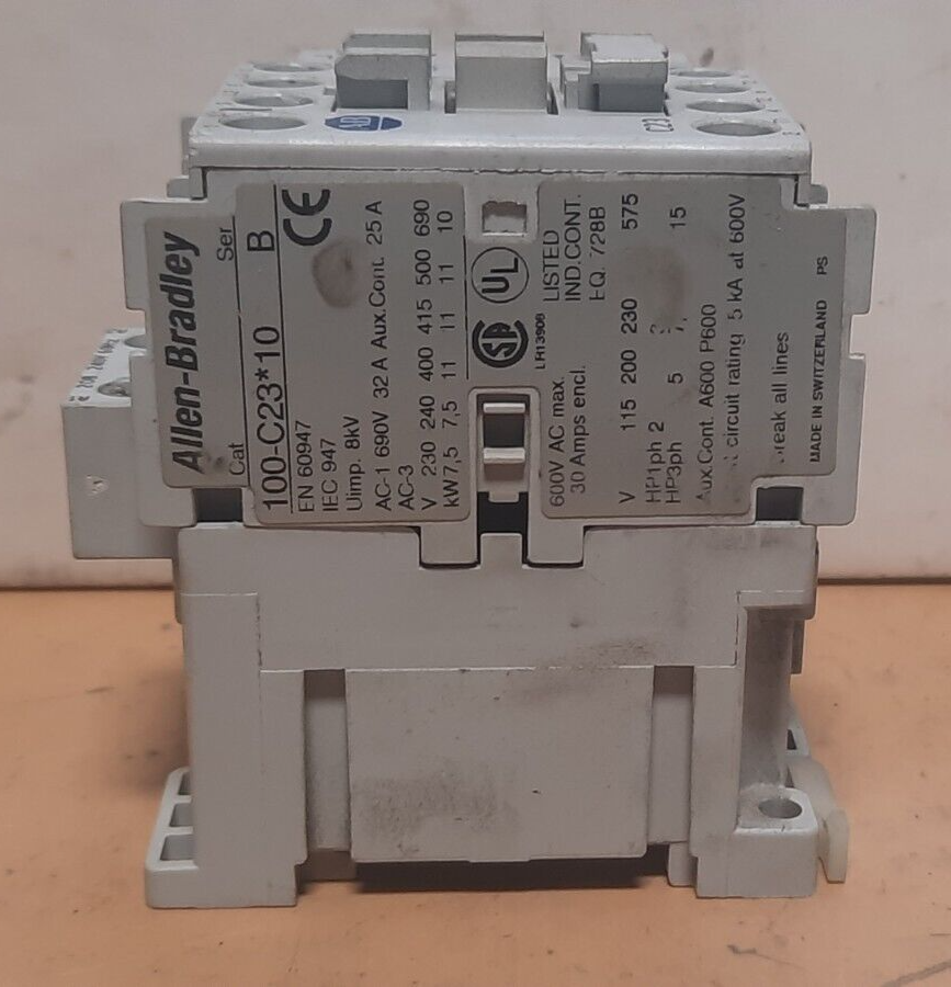ALLEN BRADLEY #100-C23*10 100-S CONTACTOR WITH (1) AUXILLARY 